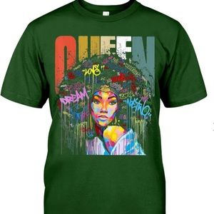 Queen cotton graphic  t-shirt! Comes in Black and Green!